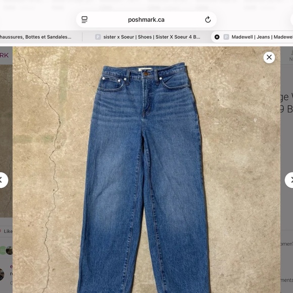 Madewell The Perfect Vintage Wide-Leg Crop Jeans Women’s Size 29 Blue Zipper Fly - Picture 2 of 4